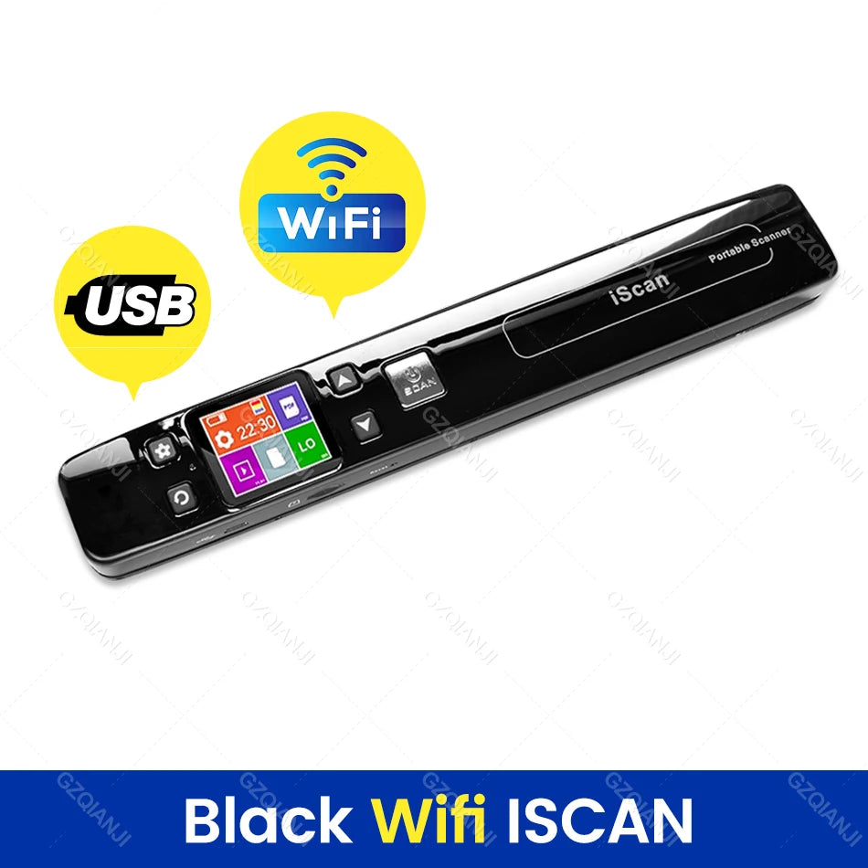 A4 Iscan Mini Portable Document & Images Photo Scanner Wifi 1050 DPI JPG/PDF Handheld High Speed Scanner for School Business Use