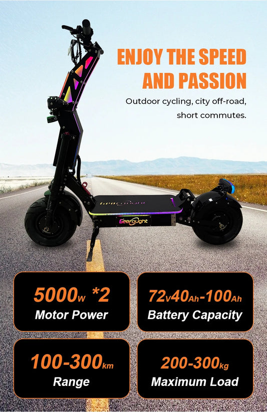 Scooter Eléctrico G14 72V 10000W LIVIAE con Doble Motor, Arranque con Tarjeta NFC, Asiento Gratis, Scooter Eléctrico de Largo Alcance 40-100AH