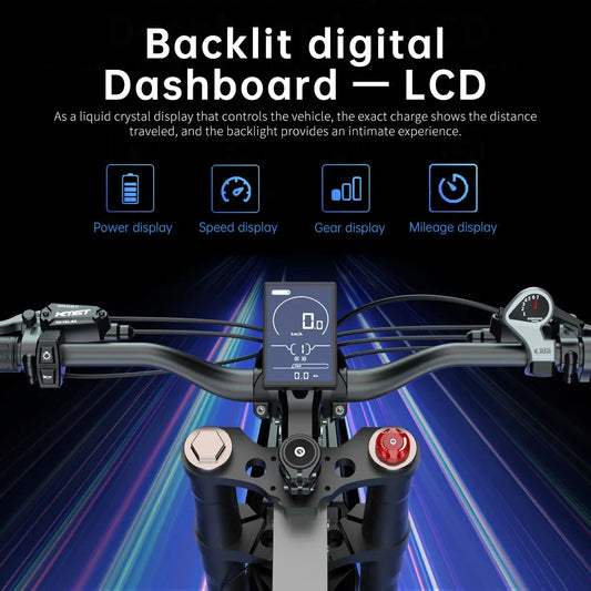 Bicicleta eléctrica X21MAX, 78 KM/H (49MPH), batería de litio 60V30Ah 3000W, neumáticos todoterreno 70/100-19, doble absorción de impactos hidráulica