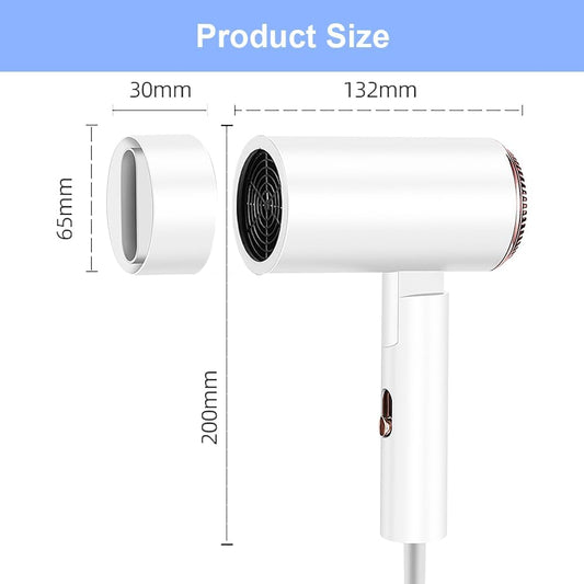 Flintronic Secador De Pelo, Secador De Pelo Iónico Profesional Poderoso De 1500 W, Secador De Viaje Con Mango Plegable, 3 Ajustes De Calor, Secado Rápido, Para Peinados De Hombres Mujeres Múltiples