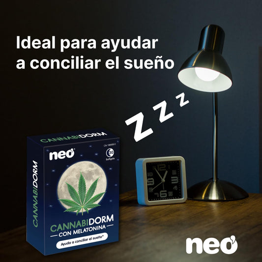 NEO | Cannabidorm Con Aceite De Cáñamo Y Melatonina | 30 Cápsulas | Suplemento Para Mejorar La Calidad Del Sueño | Comprimidos De Efecto Relajante Para Combatir El Insomnio Y Dormir Mejor