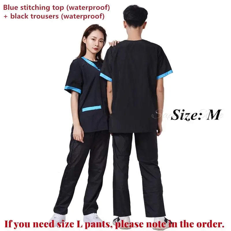 Pet Shop Groomer Work Clothes Waterproof Anti-Static Pet Work Clothes Apron for Dog Cat Hairdressing Grooming Smock G0528