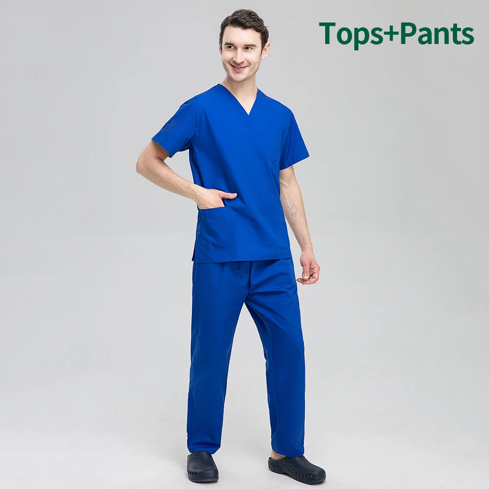 Unisex Pet Grooming Clinic Nursing Clothes Workwear Womens Scrub Sets Tooth Health Check Work Uniform Suits Medical Doctor Suits