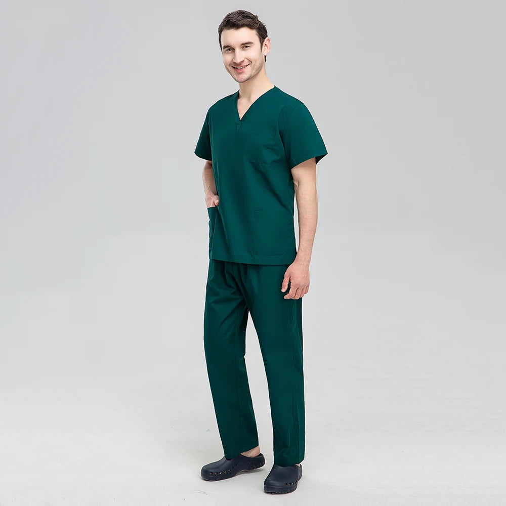 Unisex Pet Grooming Clinic Nursing Clothes Workwear Womens Scrub Sets Tooth Health Check Work Uniform Suits Medical Doctor Suits