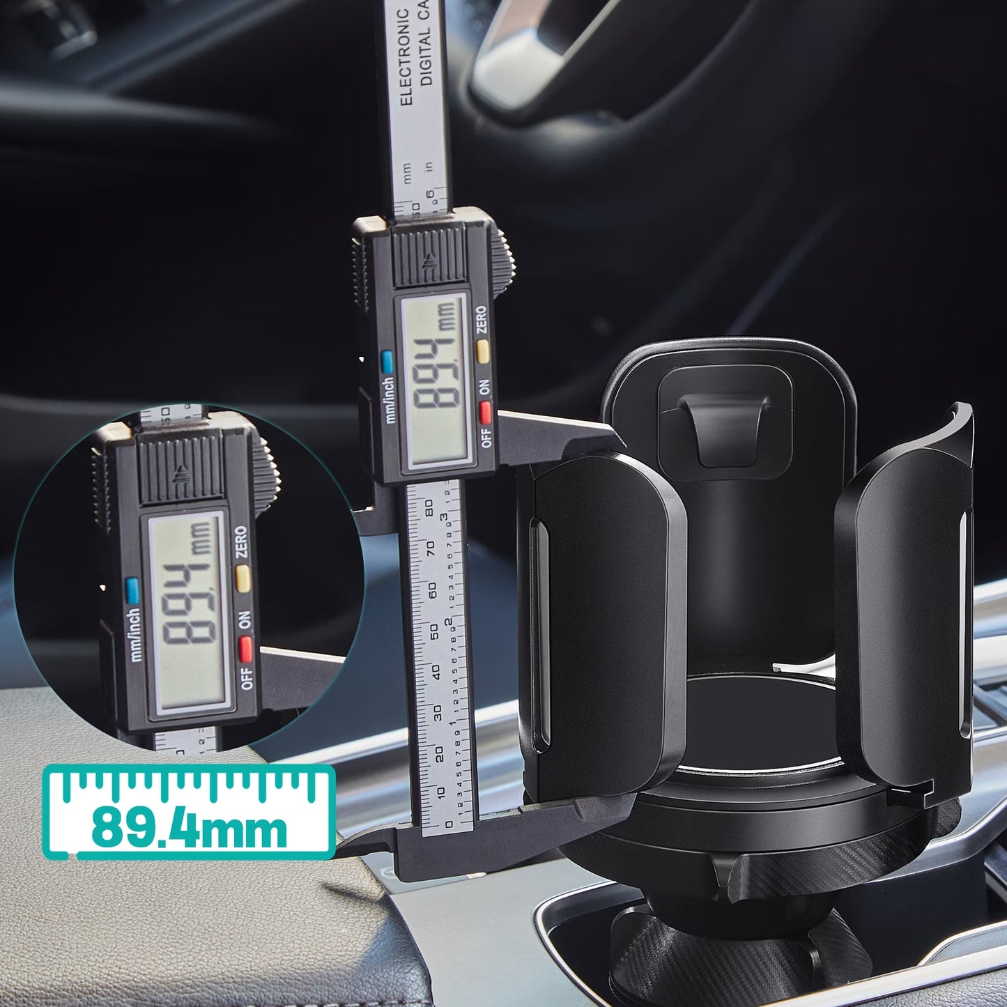 Car Cup Holder Expander, Adjustable Car Cup Holder Fits for 2.5"-5.5" Water Bottles, Coffee Mugs, Cans
