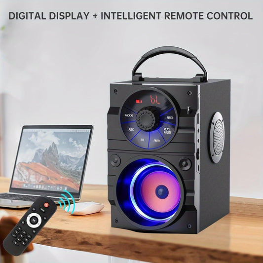 Portable Bluetooth Speaker, Bluetooth 5.3, Outdoor/Indoor Speaker Set,Dual Speakers, Subwoofer, Home Sound Package, with Dual Wireless Microphones,Remote Control,For Home, Camping, Travel