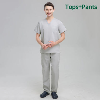 Unisex Pet Grooming Clinic Nursing Clothes Workwear Womens Scrub Sets Tooth Health Check Work Uniform Suits Medical Doctor Suits