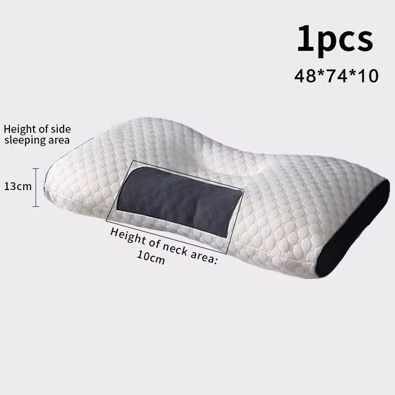 1PC Almohada Neck Pillow Help Sleep Protect the Neck Cervical Orthopedic Soybean Fiber Massage Household SPA Pillow for Sleeping