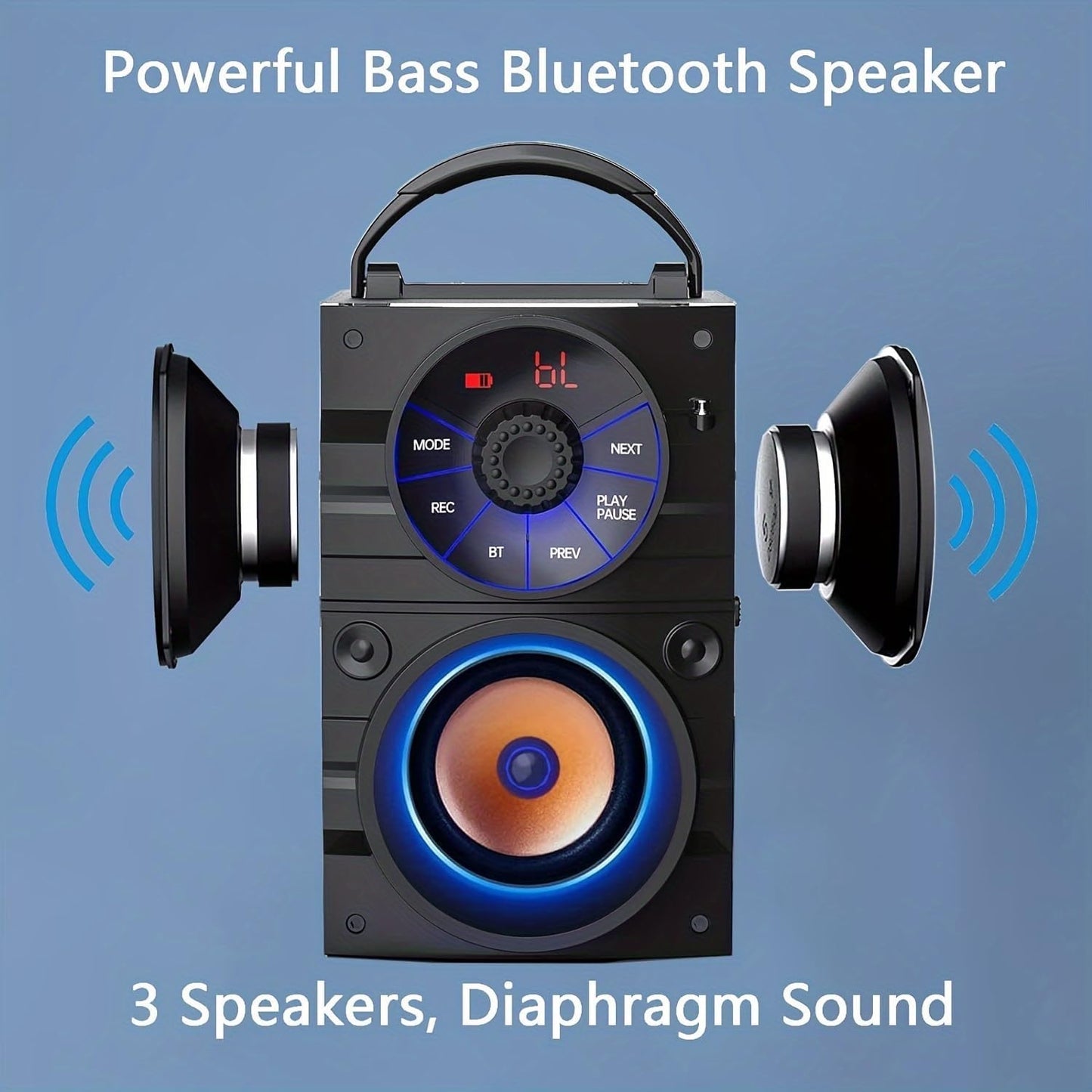 Portable Bluetooth Speaker, Bluetooth 5.3, Outdoor/Indoor Speaker Set,Dual Speakers, Subwoofer, Home Sound Package, with Dual Wireless Microphones,Remote Control,For Home, Camping, Travel