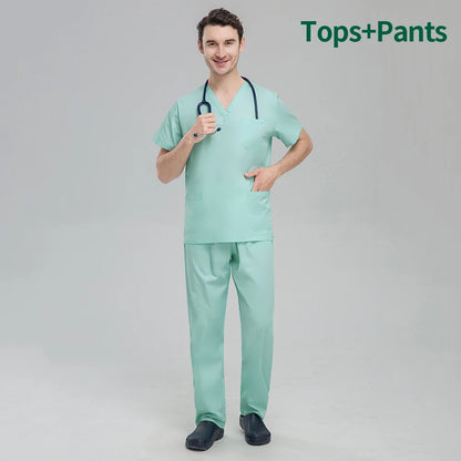 Unisex Pet Grooming Clinic Nursing Clothes Workwear Womens Scrub Sets Tooth Health Check Work Uniform Suits Medical Doctor Suits