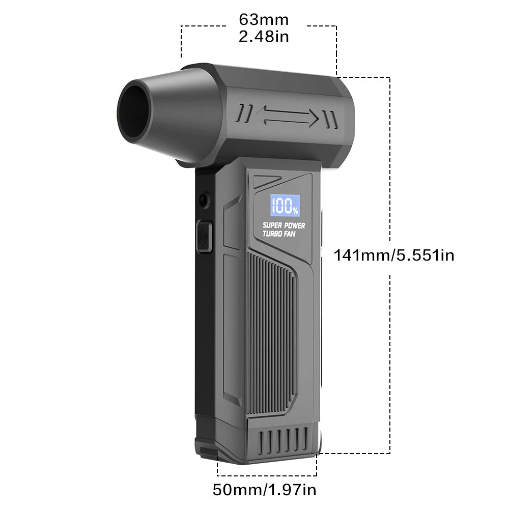 【2026 New】Wireless Jet Fan Brushless Motor Turbo Air Blower for Car Cleaning with LED Light Digital Display Portable Outdoor Use