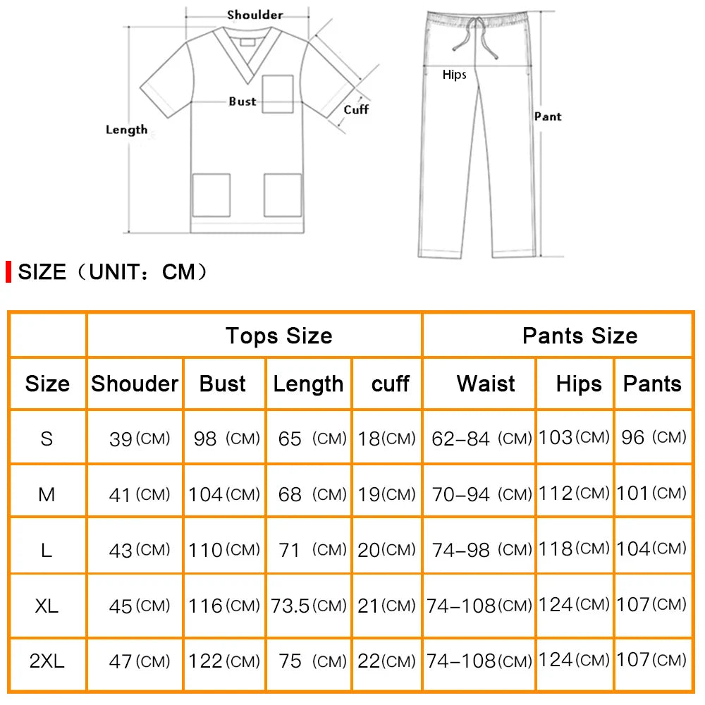 Unisex Pet Grooming Clinic Nursing Clothes Workwear Womens Scrub Sets Tooth Health Check Work Uniform Suits Medical Doctor Suits