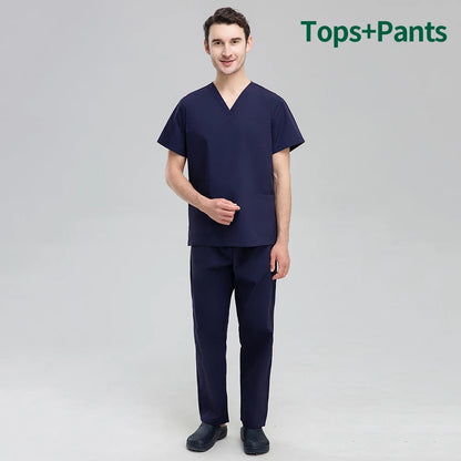 Unisex Pet Grooming Clinic Nursing Clothes Workwear Womens Scrub Sets Tooth Health Check Work Uniform Suits Medical Doctor Suits
