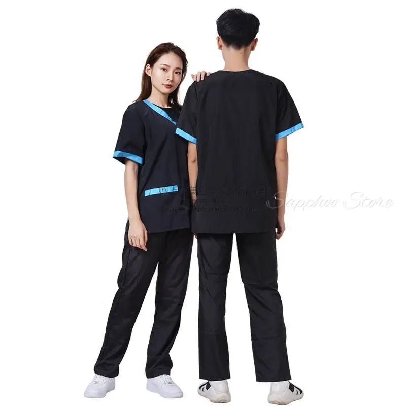 Pet Shop Groomer Work Clothes Waterproof Anti-Static Pet Work Clothes Apron for Dog Cat Hairdressing Grooming Smock G0528