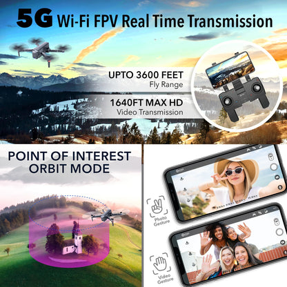 F24 Pro GPS Drone with Camera, 4K RC Drone with 30-Min Flight and 1600 Ft Range, Foldable, Black