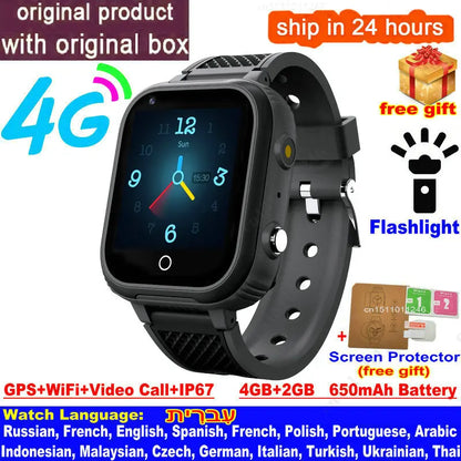 Reloj inteligente LT21 para niños, 4G, GPS, WIFI, llamada de vídeo, SOS, IP67, resistente al agua, Monitor de cámara, ubicación, reloj de teléfono