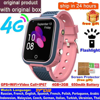 Reloj inteligente LT21 para niños, 4G, GPS, WIFI, llamada de vídeo, SOS, IP67, resistente al agua, Monitor de cámara, ubicación, reloj de teléfono