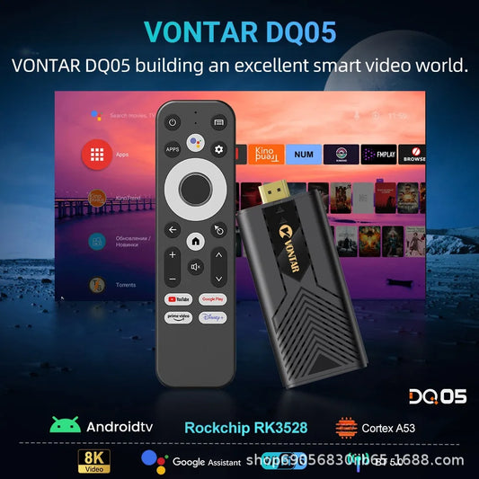 For DQ05 Android 13 ATV UI RK3528 4-Core Full HD 1080p TV Dongle Network Set-Top Box
