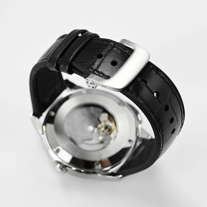 For Sport Analog European Button Roulette Fun Game Mineral Glass Mechanical Watch Diamond Casino Leather Men's Wristwatch