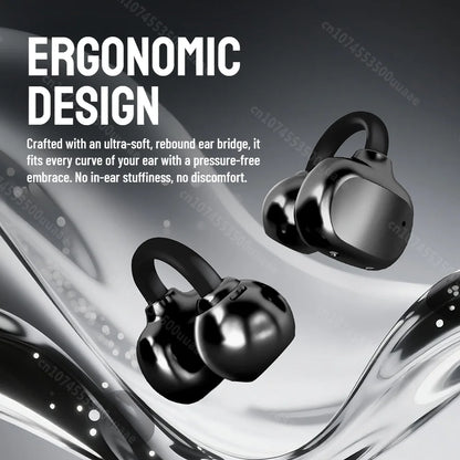 Auriculares con Clip para Oreja Zombescat B15 OWS 360 °   Auriculares Inalámbricos Bluetooth 5.4 con Sonido Estéreo Envolvente, Cancelación de Ruido ENC, Llamadas Nítidas, Auriculares TWS