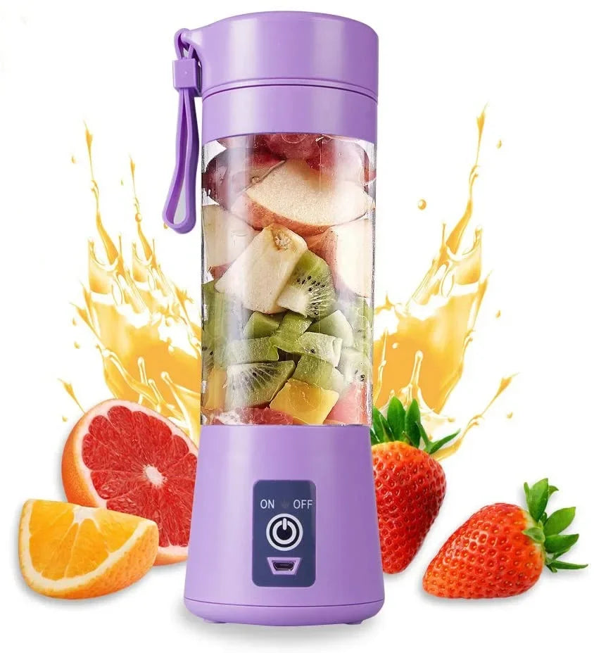 Licuadora exprimidora portátil, taza de jugo de viaje USB, máquina mezcladora de alimentos para bebés con 6 cuchillas actualizadas con potente motor de carga de 4000mAh