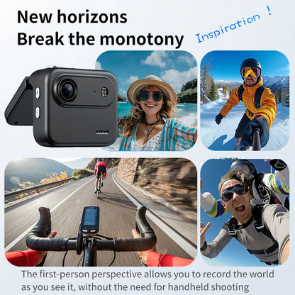 Cámara Deportiva Mini Lenovo 4K, Grabación Ultra Clara, Grabadora VLOG, Pantalla Abatible, Antivibración 143 °   Cámara de Ciclismo con Lente Gran Angular