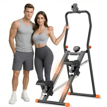 Escaladora para Gimnasio en Casa 2.0, Máquina de Subir Escaleras con 3 Niveles de Resistencia Ajustable, Pedales Antideslizantes, Monitor Digital y Teléfono