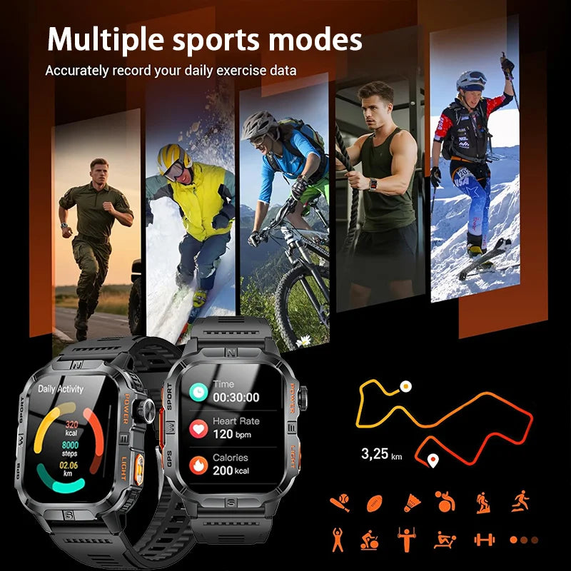 Reloj Inteligente Deportivo para Hombre, Modelo 2026, Resistente al Agua IP68, GPS, Alta Definición, Bluetooth, Llamadas, Regalo para el Día de San Valentín
