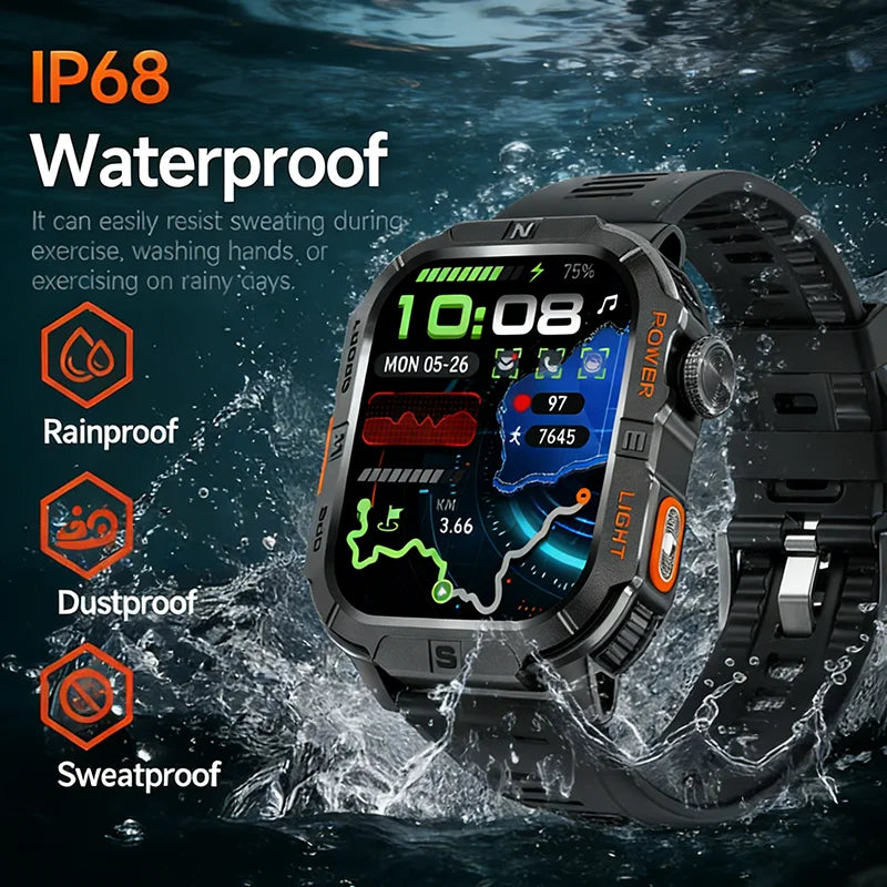 Reloj Inteligente Deportivo para Hombre, Modelo 2026, Resistente al Agua IP68, GPS, Alta Definición, Bluetooth, Llamadas, Regalo para el Día de San Valentín