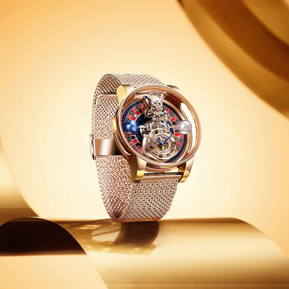 Las Vegas Roulette PINDU DESIGN Relojes para hombre Reloj de cuarzo Astronomia de lujo de primeras marcas Montre Homme