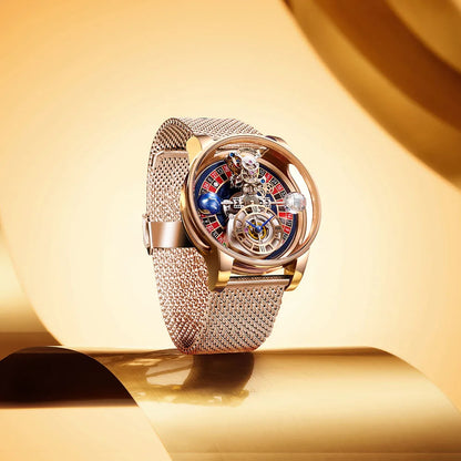 Las Vegas Roulette PINDU DESIGN Relojes para hombre Reloj de cuarzo Astronomia de lujo de primeras marcas Montre Homme