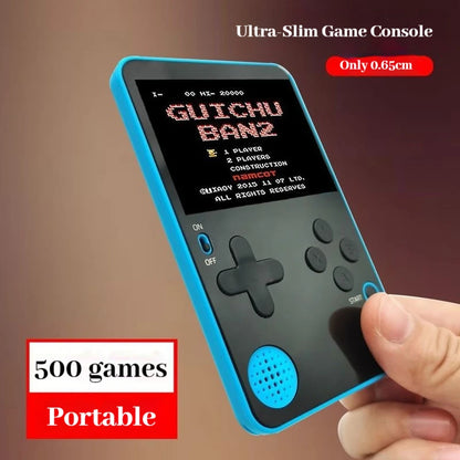 Consola de Juegos Portátil GUICHU Ultra Delgada de 0.65cm con 500 Juegos Retro FC Integrados, Reproductor de Juegos Portátil para Niños y Adultos