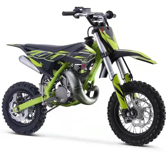 Moto de Cross con freno de disco para niños, arranque eléctrico de 50cc, un solo cilindro, aire fresco, todoterreno, Cross Pit Bike