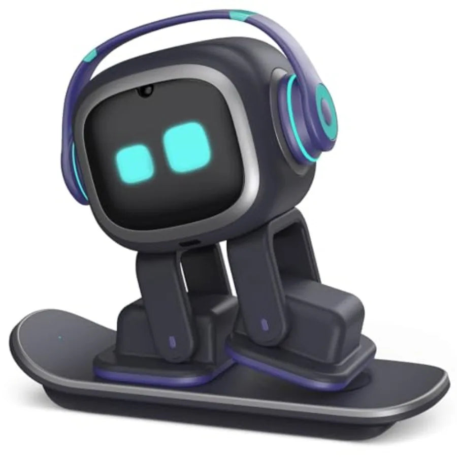 Robot de Escritorio con IA para Uso en Oficina en Casa - Cuerpo de Plástico ABS en Negro Mate con Ojos LED Expresivos y Control por Voz ChatGPT