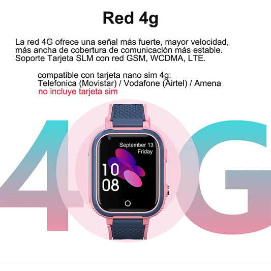 Reloj inteligente LT21 para niños, 4G, GPS, WIFI, llamada de vídeo, SOS, IP67, resistente al agua, Monitor de cámara, ubicación, reloj de teléfono