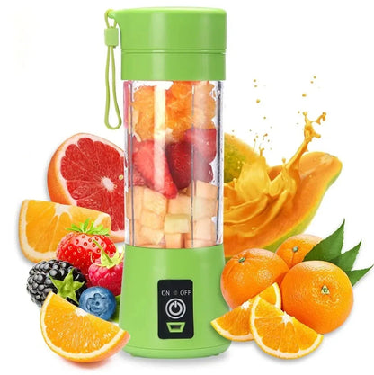 Licuadora exprimidora portátil, taza de jugo de viaje USB, máquina mezcladora de alimentos para bebés con 6 cuchillas actualizadas con potente motor de carga de 4000mAh
