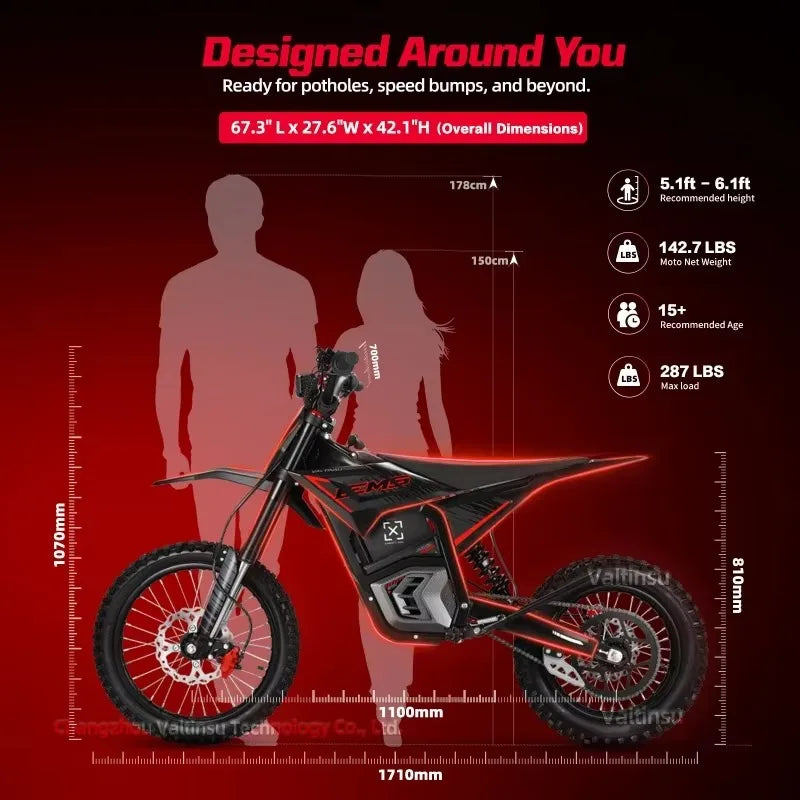 Motocicleta Eléctrica Todoterreno 2026, Motor sin Escobillas de 4000W, Largo Alcance, Motocross Eléctrica