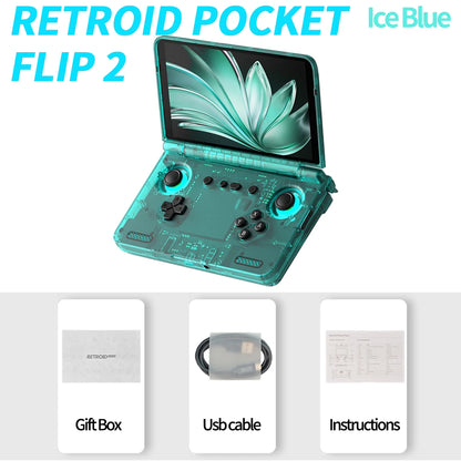 Consola de Juegos Retro Portátil Retroid Pocket Flip2 2026, Android 13, Pantalla Táctil AMOLED de 5.5 Pulgadas, Reproductor de Video, Wifi, Bluetooth, PSP, PS2