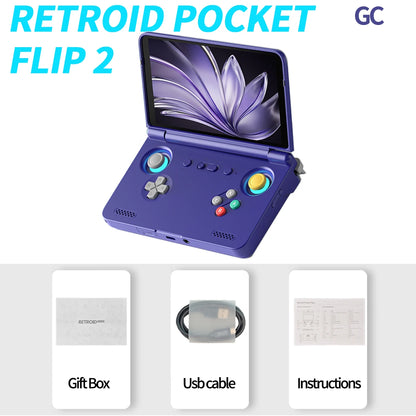 Consola de Juegos Retro Portátil Retroid Pocket Flip2 2026, Android 13, Pantalla Táctil AMOLED de 5.5 Pulgadas, Reproductor de Video, Wifi, Bluetooth, PSP, PS2