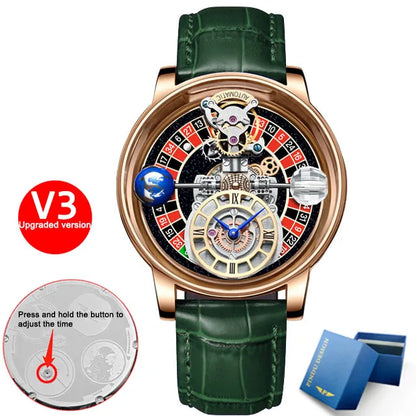 Las Vegas Roulette PINDU DESIGN Relojes para hombre Reloj de cuarzo Astronomia de lujo de primeras marcas Montre Homme