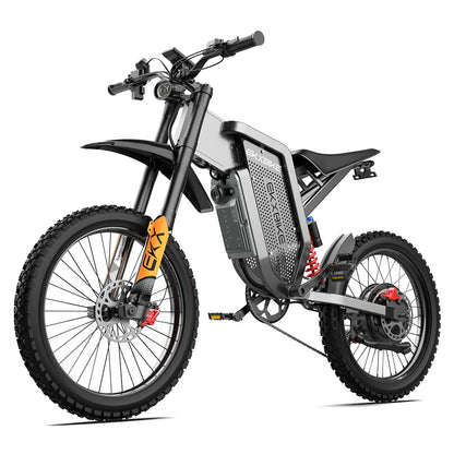 Bicicleta eléctrica X21MAX, 78 KM/H (49MPH), batería de litio 60V30Ah 3000W, neumáticos todoterreno 70/100-19, doble absorción de impactos hidráulica