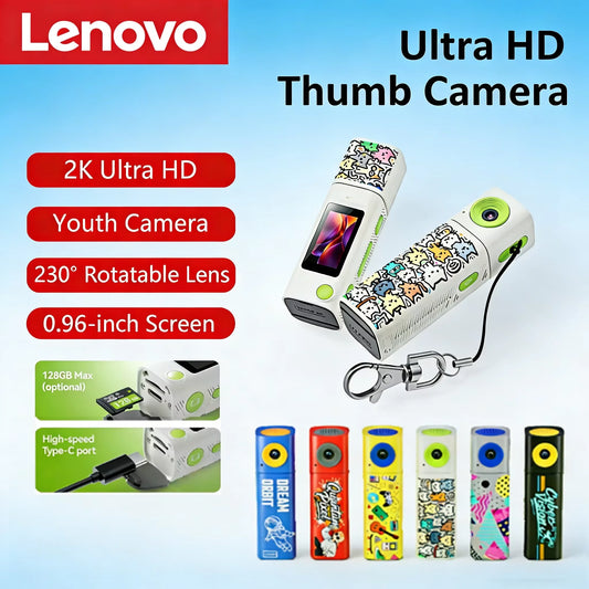 Cámara Miniatura Lenovo G10 Lipstick CCD 2K, Cámara de Acción para Estudiantes 61 °   Grabadora de Video y Fotos Gran Angular HD en Color DOPAMINE