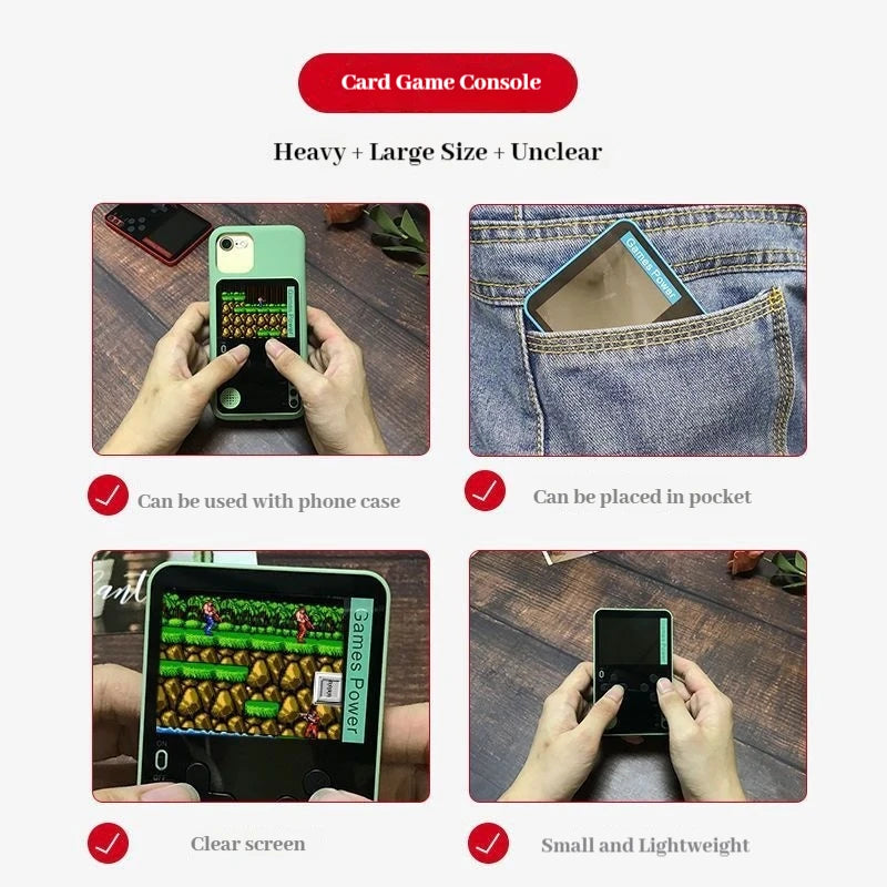 Consola de Juegos Portátil GUICHU Ultra Delgada de 0.65cm con 500 Juegos Retro FC Integrados, Reproductor de Juegos Portátil para Niños y Adultos