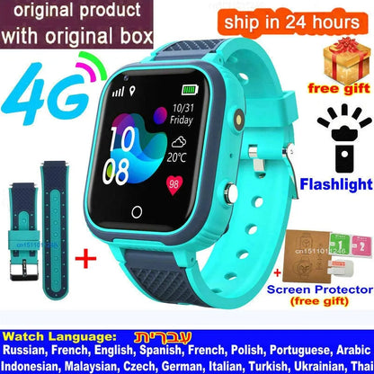 Reloj inteligente LT21 para niños, 4G, GPS, WIFI, llamada de vídeo, SOS, IP67, resistente al agua, Monitor de cámara, ubicación, reloj de teléfono