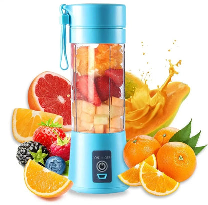 Licuadora exprimidora portátil, taza de jugo de viaje USB, máquina mezcladora de alimentos para bebés con 6 cuchillas actualizadas con potente motor de carga de 4000mAh
