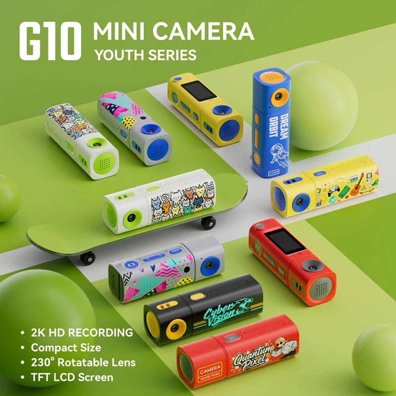 Cámara Miniatura Lenovo G10 Lipstick CCD 2K, Cámara de Acción para Estudiantes 61 °   Grabadora de Video y Fotos Gran Angular HD en Color DOPAMINE