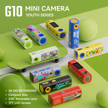 Cámara Miniatura Lenovo G10 Lipstick CCD 2K, Cámara de Acción para Estudiantes 61 °   Grabadora de Video y Fotos Gran Angular HD en Color DOPAMINE