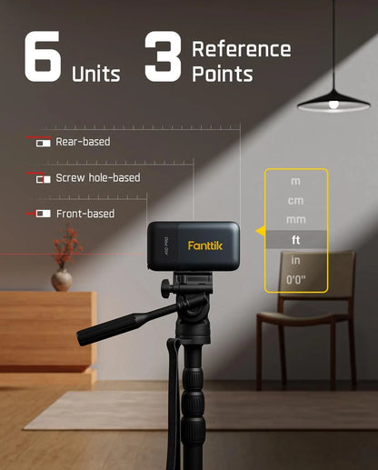 Cinta Métrica Láser Digital 2 en 1, Medidor de Distancia Láser Recargable de 165 Pies y Cinta Métrica de 9.8 Pies, Pantalla HD IPS, 6 Unidades, 3 Modos, USB-C