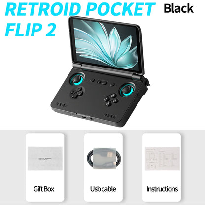 Consola de Juegos Retro Portátil Retroid Pocket Flip2 2026, Android 13, Pantalla Táctil AMOLED de 5.5 Pulgadas, Reproductor de Video, Wifi, Bluetooth, PSP, PS2
