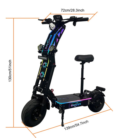 Scooter Eléctrico G14 72V 10000W LIVIAE con Doble Motor, Arranque con Tarjeta NFC, Asiento Gratis, Scooter Eléctrico de Largo Alcance 40-100AH